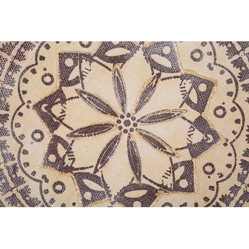 Tableau Relief Géométrique Bohème 100x100 Cm Sur Toile