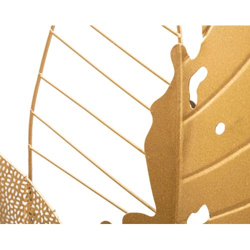 Décoration Murale 3d Autumn Leaf Gold Feuilles Sculptées Métal 53x4x84,5 Cm