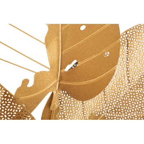 Décoration Murale 3d Autumn Leaf Gold Feuilles Sculptées Métal 53x4x84,5 Cm