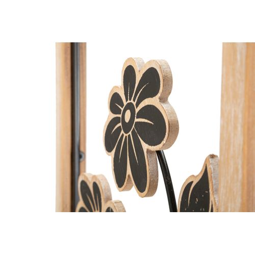 Panneau Mural 3d Fleurs Élégantes Métal Et Bois 30x2,5x60 Cm