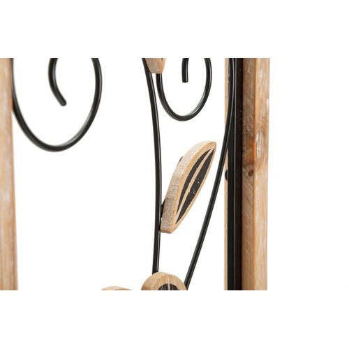 Panneau Mural Décoratif Fleurs En Métal Et Bois Style Bohème 60 Cm