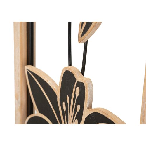 Panneau Mural Décoratif En Fer Et Bois Fleurs Bohème Chic 60 Cm