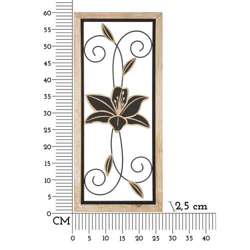 Panneau Mural Décoratif En Fer Et Bois Fleurs Bohème Chic 60 Cm