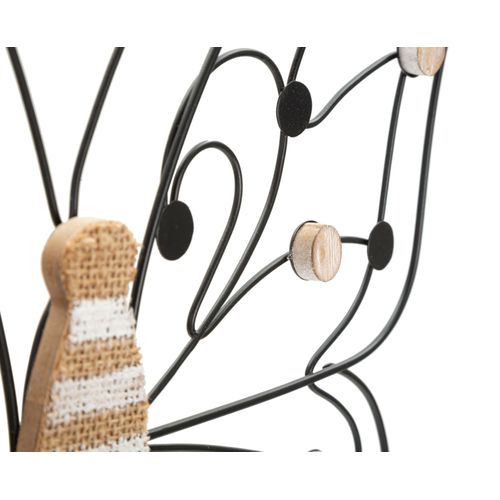 Panneau Mural Décoratif Papillon Métal Et Bois Style Bohème 40 Cm