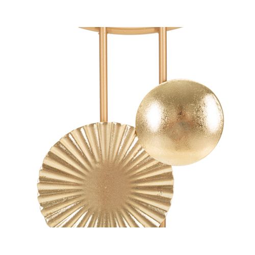 Panneau Mural Décoratif En Métal Doré 3d Motifs Géométriques 49x80 Cm