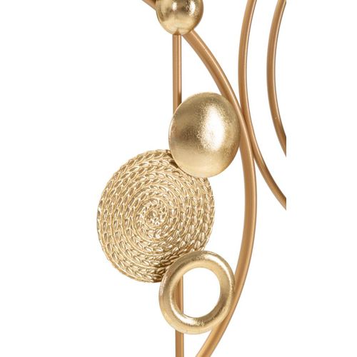 Panneau Mural Décoratif En Métal Doré 3d Motifs Géométriques 49x80 Cm