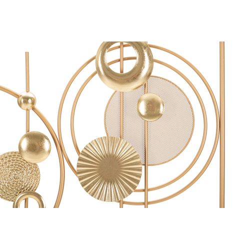 Panneau Mural Décoratif En Métal Doré 3d Motifs Géométriques 49x80 Cm