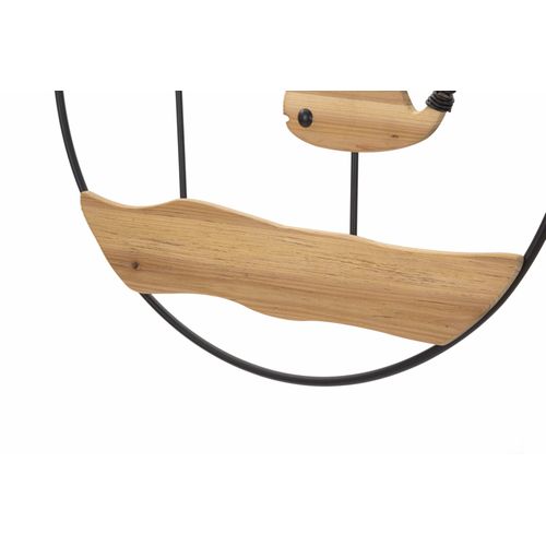 Panneau Mural 3d Baleines Métal Et Bois 56x60 Cm Décoratif Moderne