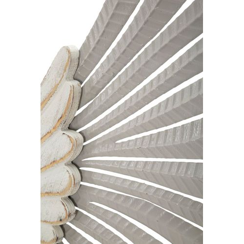 Paire De Panneaux Muraux Ailes Blanches En Bois Et Métal 43,8x104 Cm
