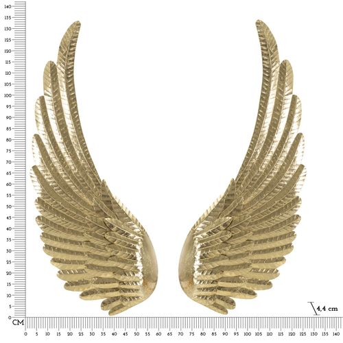 Paire De Panneaux Muraux Ailes Dorées 3d 60x130 Cm