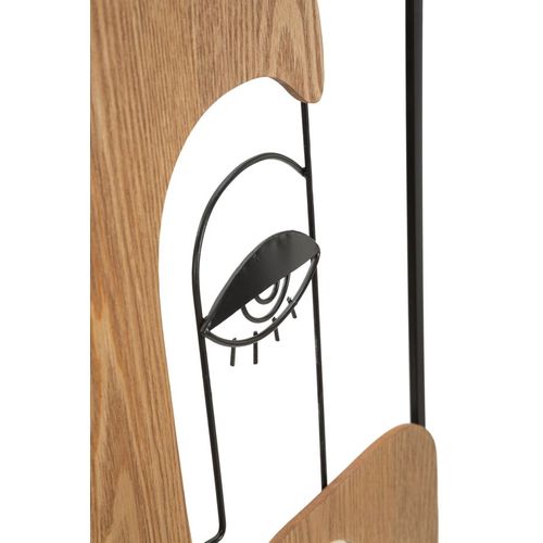 Panneau Mural 3d Métal Et Bois Style Cubiste 38x89,5 Cm