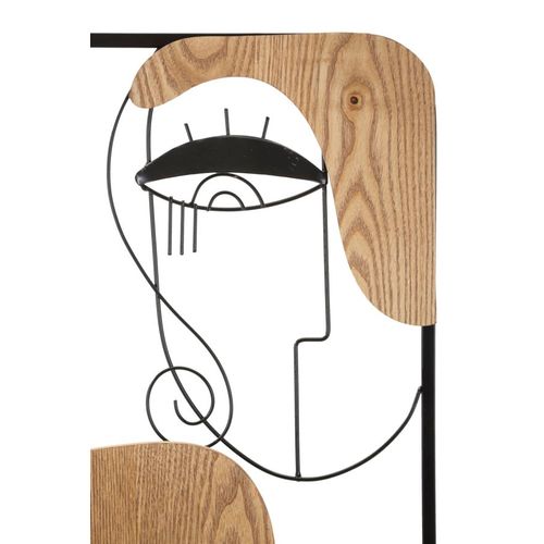Panneau Mural 3d Métal Et Bois Style Cubiste 38x89,5 Cm