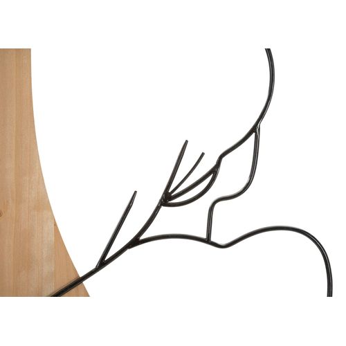 Panneau Mural 3d Femme Assise Métal Et Bois 60x90 Cm