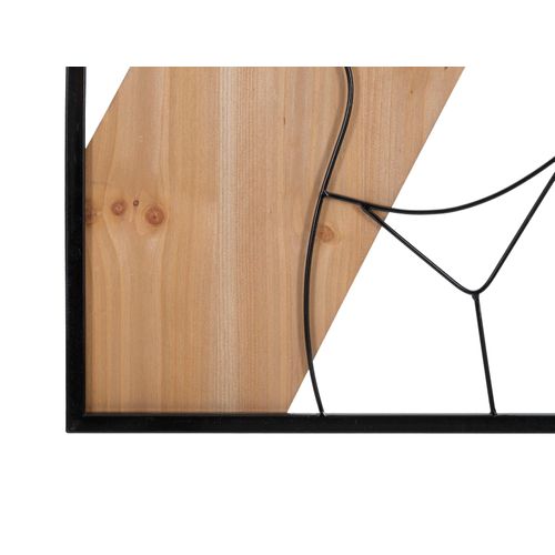 Panneau Mural 3d Fille En Métal Et Bois 50x90 Cm