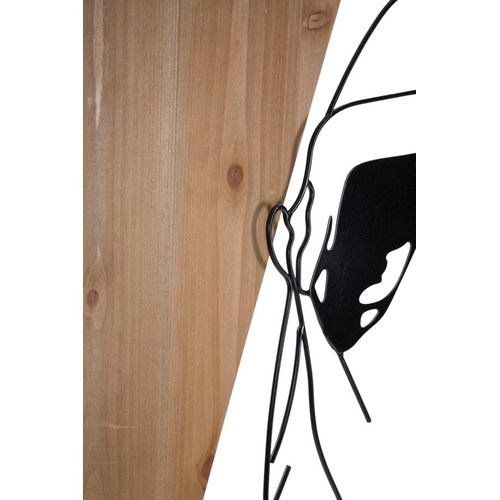 Panneau Mural 3d Fille En Métal Et Bois 50x90 Cm - Modèle B