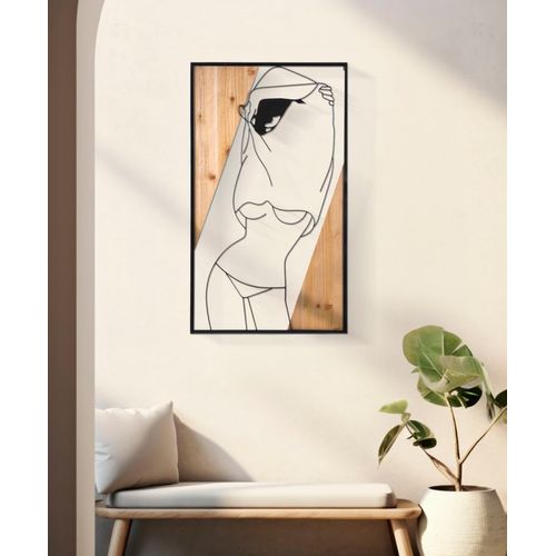 Panneau Mural 3d Fille En Métal Et Bois 50x90 Cm - Modèle B