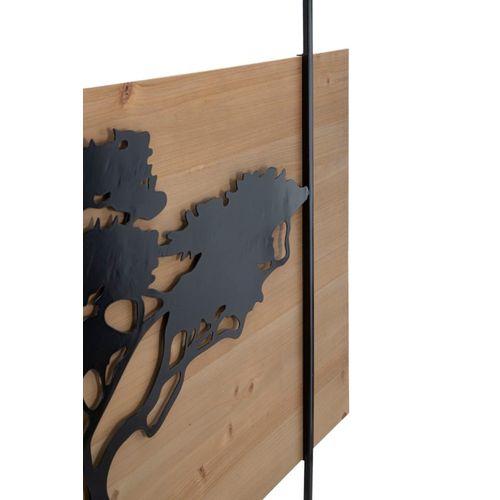 Panneau Mural 3d Arbre Savane En Métal Et Bois - Set 3 Pièces