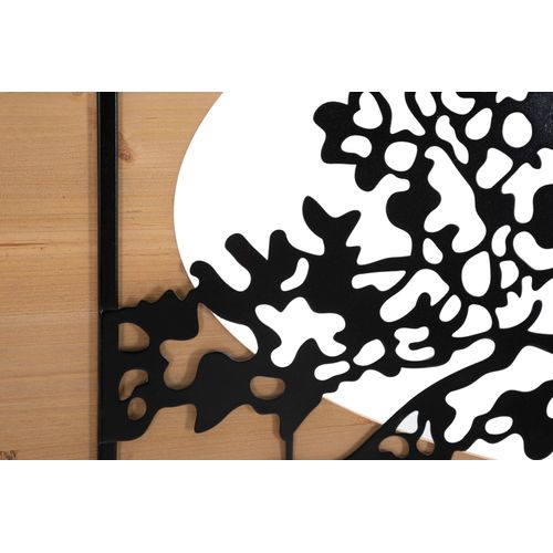 Panneau Mural 3d Arbre Majestueux En Métal Et Bois - Set 3 Pièces