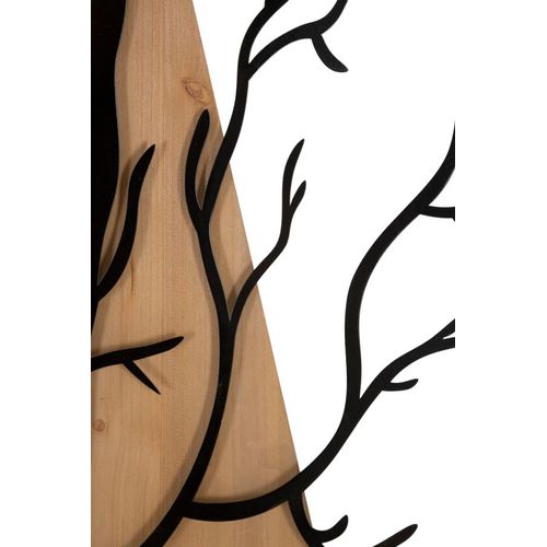 Panneau Mural 3d Arbre Avec Oiseaux - Set 4 Panneaux Métal Et Bois