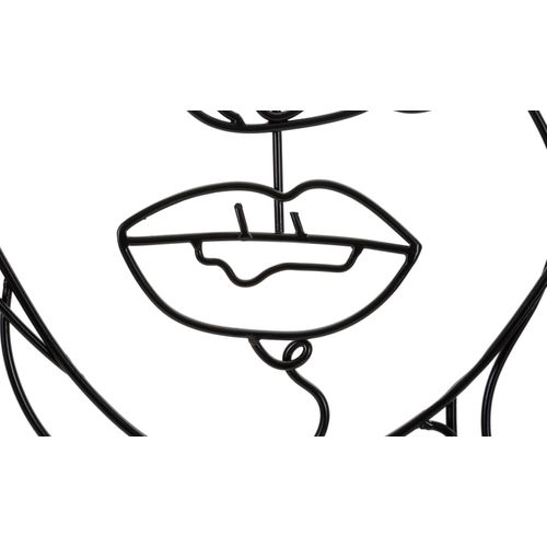 Panneau Mural 3d Visage De Fille Métal Noir 57,5x80 Cm