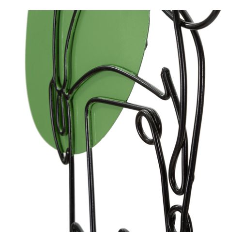 Panneau Mural 3d Fille Colorée Métal Noir 40x80 Cm