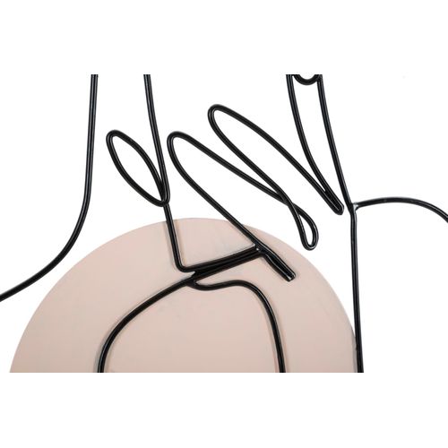 Panneau Mural 3d Fille Colorée Métal Noir 40x80 Cm