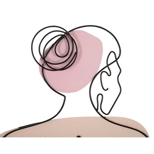 Panneau Mural 3d Fille Assise Prairie Fleurie Métal Noir 80x90 Cm