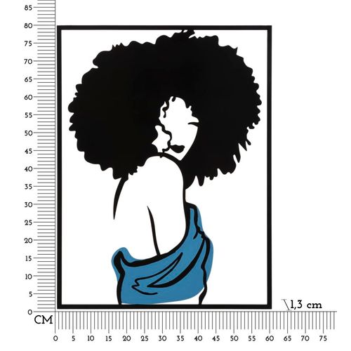 Panneau Mural 3d Femme Élégante Métal Multicolore 60x80 Cm