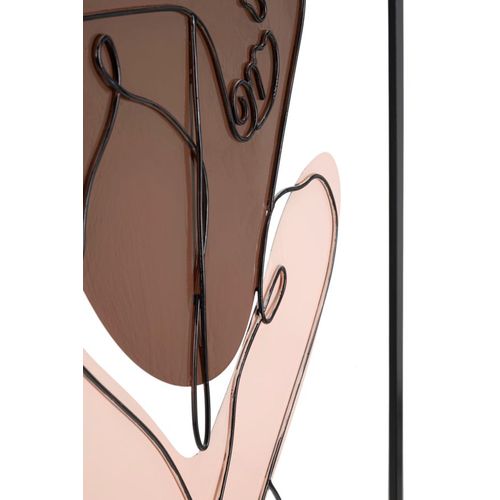 Panneau Mural 3d Couple Métal Multicolore 60x80 Cm