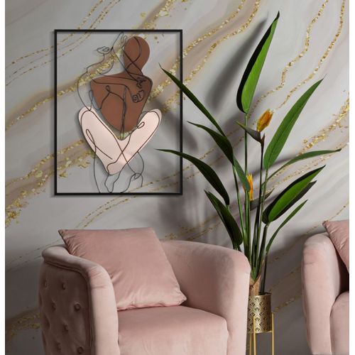 Panneau Mural 3d Couple Métal Multicolore 60x80 Cm