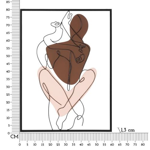 Panneau Mural 3d Couple Métal Multicolore 60x80 Cm