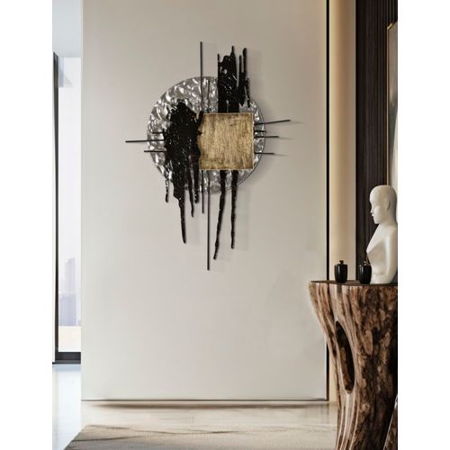 Panneau Mural Décoratif Cripton En Métal Style Moderne 71x100 Cm