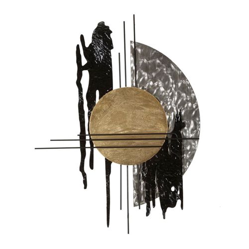 Panneau Mural Décoratif Cripton-b En Métal Géométrique 78x102 Cm