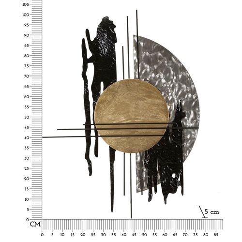 Panneau Mural Décoratif Cripton-b En Métal Géométrique 78x102 Cm