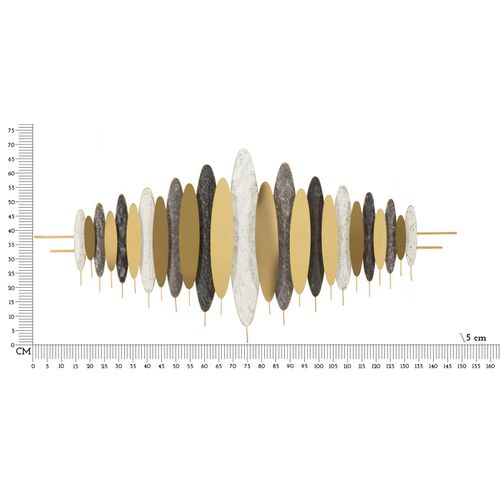 Panneau Mural Décoratif Oligram En Métal Design Abstrait 149x70 Cm