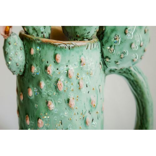 Tableau Cactus Fun Et Coloré - Cadre Bois Et Plastique 40x40 Cm