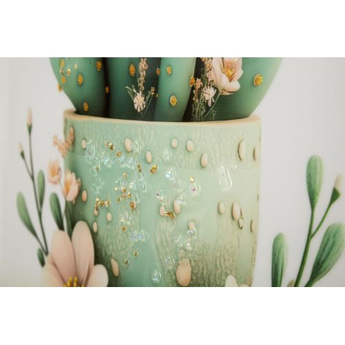 Tableau Cactus Bohème Élégant Pour Salon Ou Chambre - Cadre Bois Et Plastique 40x40 Cm