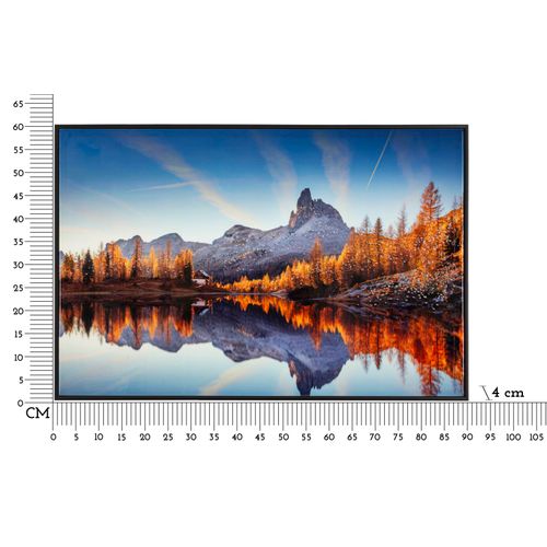 Toile Encadrée Lacquée Lac Au Coucher De Soleil 90x60 Cm Pour Salon Chaleureux