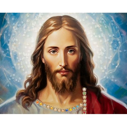 Toile Lacquée Jésus 72x102 Cm Pour Espace De Méditation Et Prière