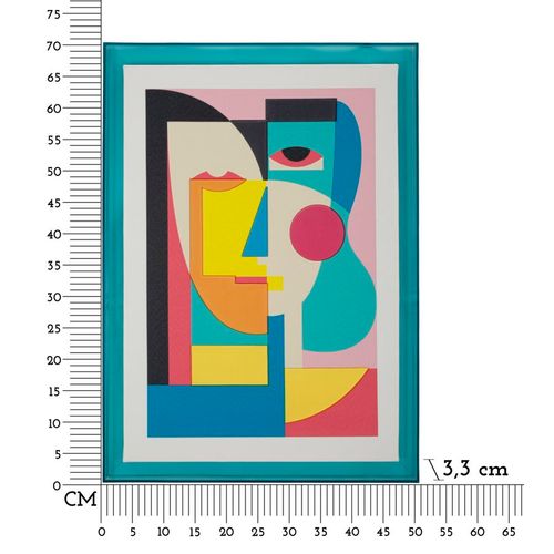 Toile Picassy Avec Cadre 50x70 Cm, Art Cubiste Moderne Et Coloré