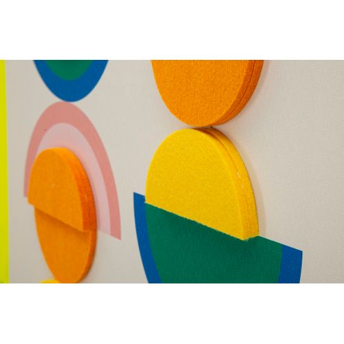 Toile Pop Art Géométrique Avec Cadre 50x70 Cm, Touche Créative Et Jeune