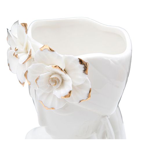 Vase Porcelaine Femme Jeune Visage Élégant 21,7x14x21 Cm
