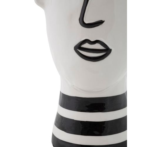 Vase Porcelaine Visage Style Futuriste 13,2x11,8x26,3 Cm
