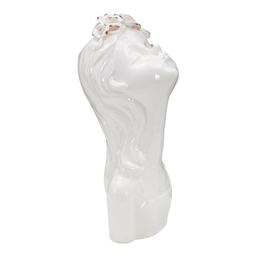 Vase En Porcelaine "jeune Femme Roses" Élégant Pour Décoration Intérieure
