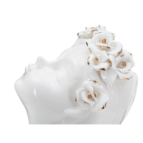 Vase En Porcelaine "jeune Femme Roses" Élégant Pour Décoration Intérieure