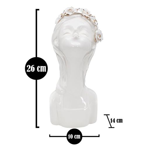 Vase En Porcelaine "jeune Femme Roses" Élégant Pour Décoration Intérieure