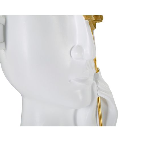 Vase Visage Cubiste Avec Fleur Dorée Pour Décoration Élégante