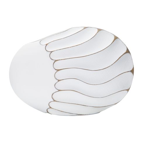 Vase Rond En Polyresine Style Boho Chic Avec Reliefs Ondulés Élégants