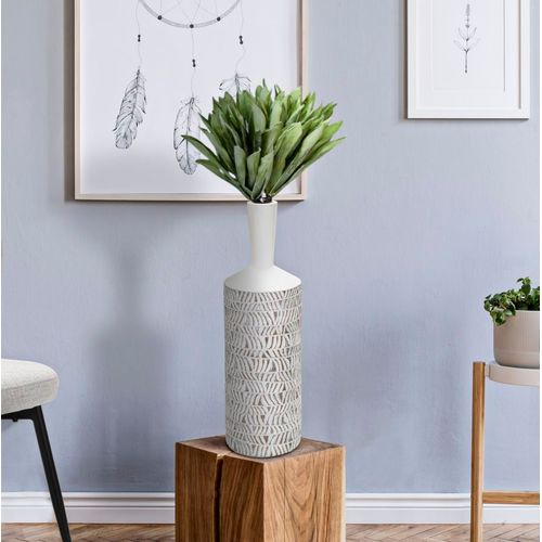 Vase Bouteille En Polyresine Style Boho Chic Avec Motifs Géométriques Et Abstraits Élégants