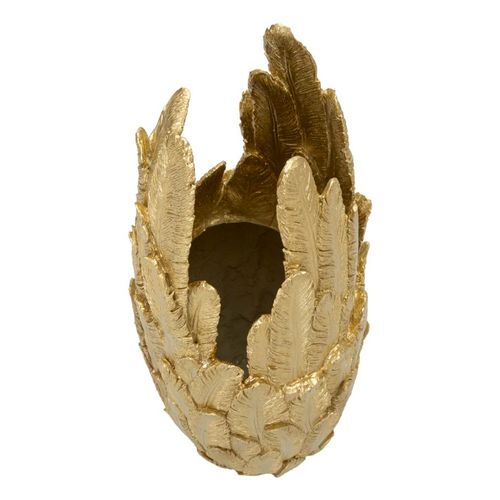 Vase Feathers Doré 32x34x80 Cm En Résine Poly Pour Décoration Élégante